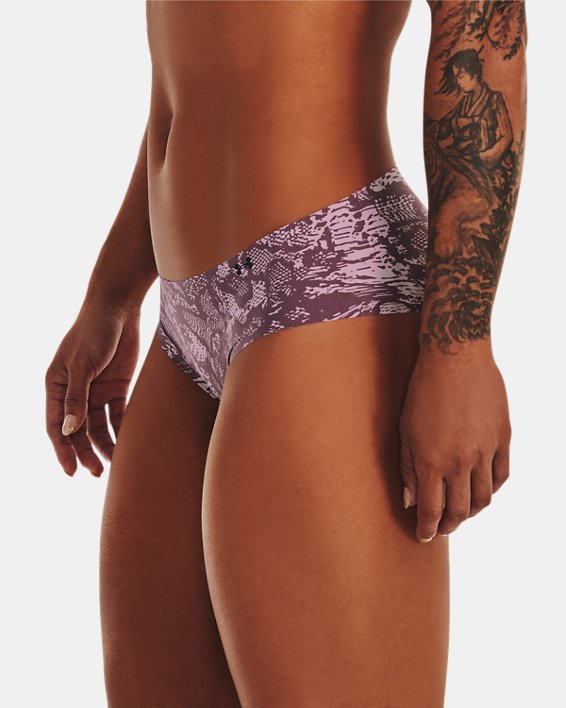 Women's UA Pure Stretch Print Hipster 3-Pack Underwear, Pink, pdpMainDesktop image number 2